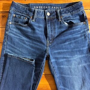 American Eagle Athletic Skinny Jeans Mens 31x34 (Fits 31x33) Blue Denim Airflex+